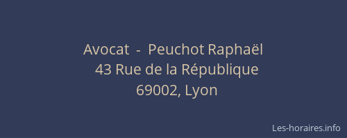 Avocat  -  Peuchot Raphaël