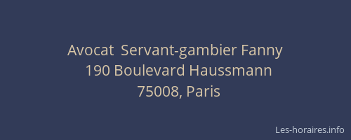 Avocat  Servant-gambier Fanny