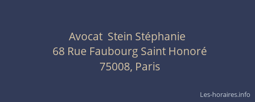 Avocat  Stein Stéphanie