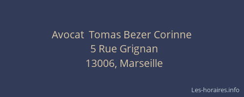 Avocat  Tomas Bezer Corinne