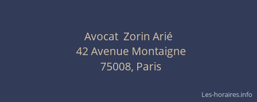 Avocat  Zorin Arié