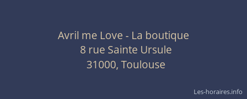 Avril me Love - La boutique