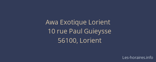 Awa Exotique Lorient