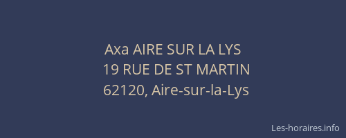 Axa AIRE SUR LA LYS