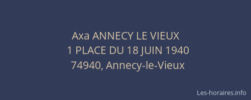 Axa ANNECY LE VIEUX