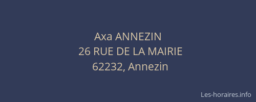 Axa ANNEZIN