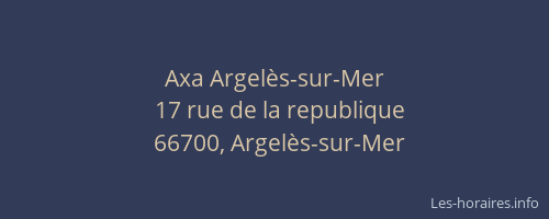 Axa Argelès-sur-Mer