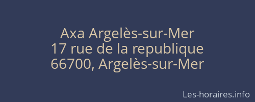Axa Argelès-sur-Mer