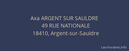 Axa ARGENT SUR SAULDRE