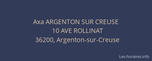 Axa ARGENTON SUR CREUSE