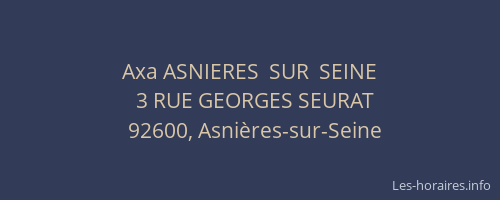 Axa ASNIERES  SUR  SEINE
