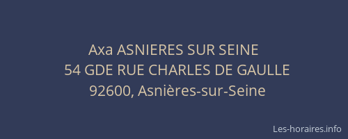 Axa ASNIERES SUR SEINE