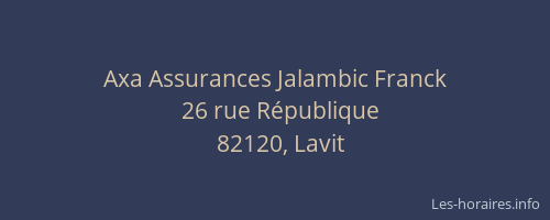 Axa Assurances Jalambic Franck