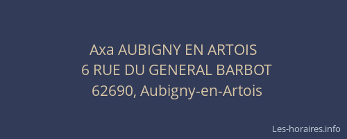 Axa AUBIGNY EN ARTOIS