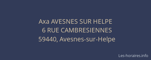 Axa AVESNES SUR HELPE
