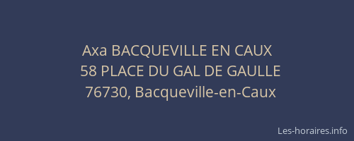 Axa BACQUEVILLE EN CAUX