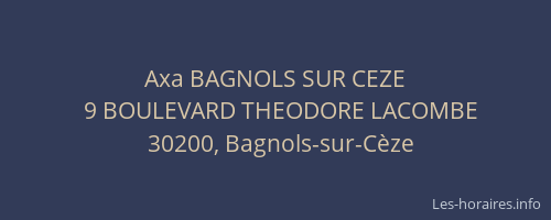 Axa BAGNOLS SUR CEZE