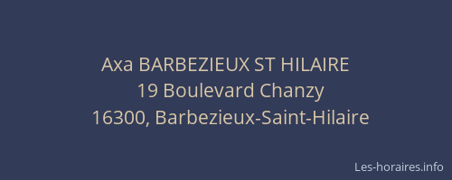 Axa BARBEZIEUX ST HILAIRE