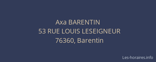 Axa BARENTIN