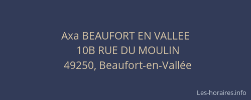 Axa BEAUFORT EN VALLEE