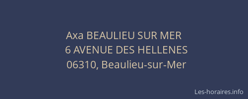 Axa BEAULIEU SUR MER