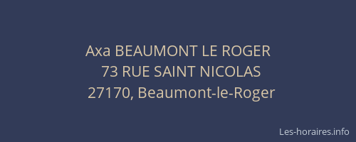 Axa BEAUMONT LE ROGER