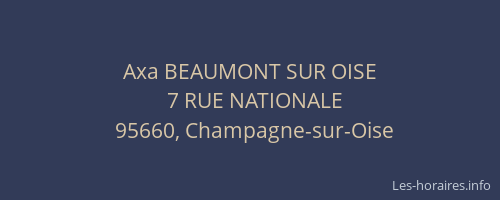 Axa BEAUMONT SUR OISE