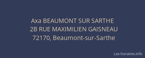 Axa BEAUMONT SUR SARTHE