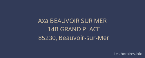 Axa BEAUVOIR SUR MER