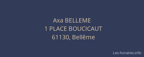 Axa BELLEME