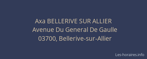 Axa BELLERIVE SUR ALLIER