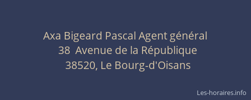 Axa Bigeard Pascal Agent g&eacute;n&eacute;ral