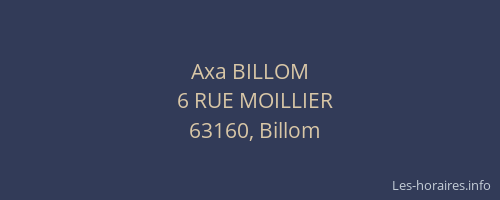 Axa BILLOM