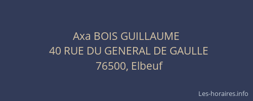 Axa BOIS GUILLAUME