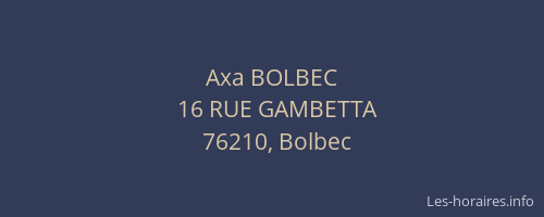 Axa BOLBEC