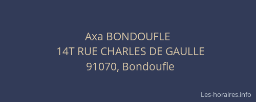 Axa BONDOUFLE