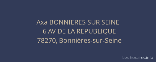 Axa BONNIERES SUR SEINE