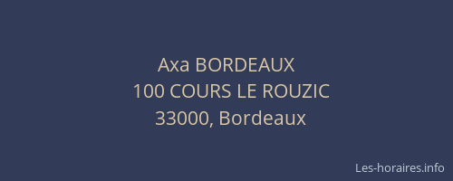 Axa BORDEAUX