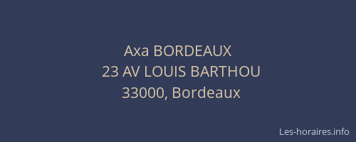 Axa BORDEAUX