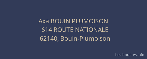 Axa BOUIN PLUMOISON