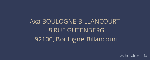 Axa BOULOGNE BILLANCOURT