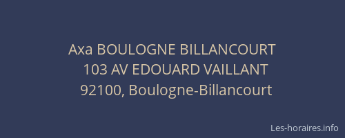 Axa BOULOGNE BILLANCOURT