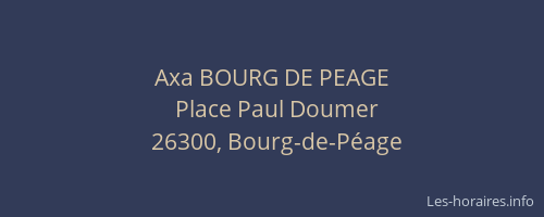 Axa BOURG DE PEAGE