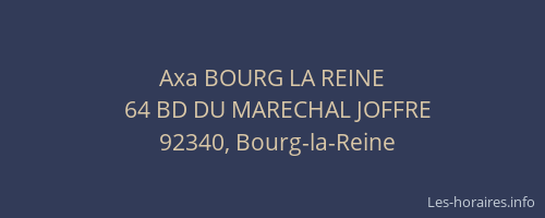 Axa BOURG LA REINE