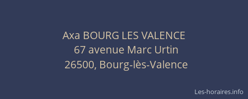 Axa BOURG LES VALENCE