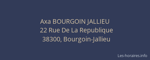 Axa BOURGOIN JALLIEU