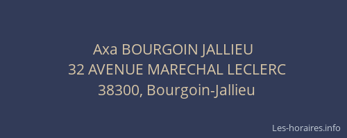 Axa BOURGOIN JALLIEU