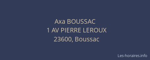 Axa BOUSSAC