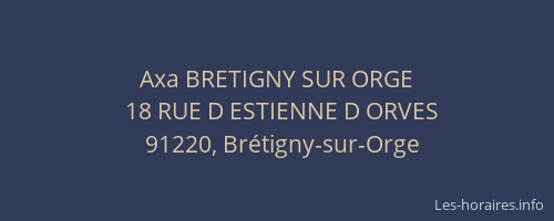 Axa BRETIGNY SUR ORGE