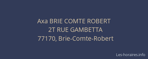 Axa BRIE COMTE ROBERT